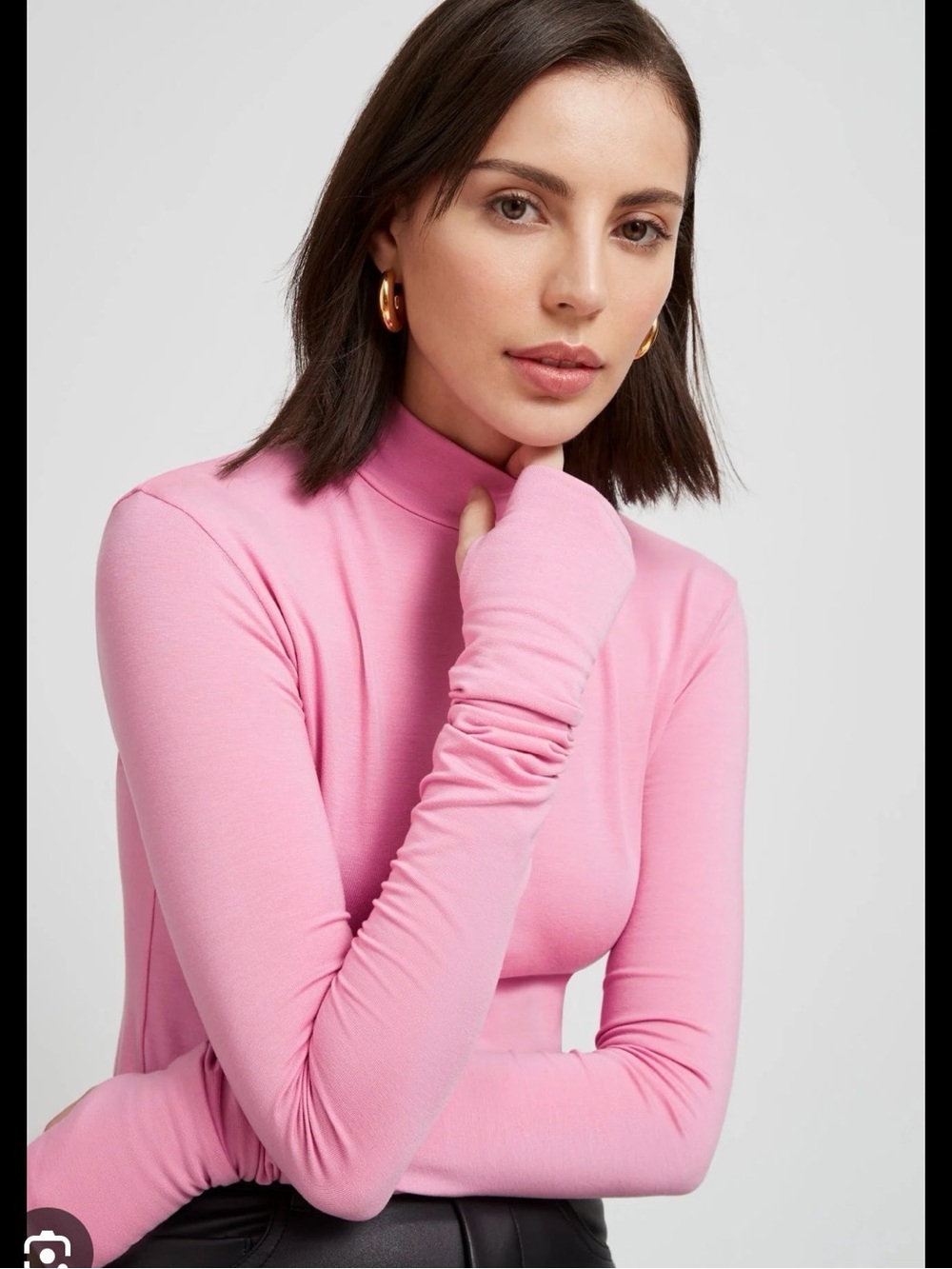 Women’s Long-Sleeve Mock Neck Addy Top in Pink
